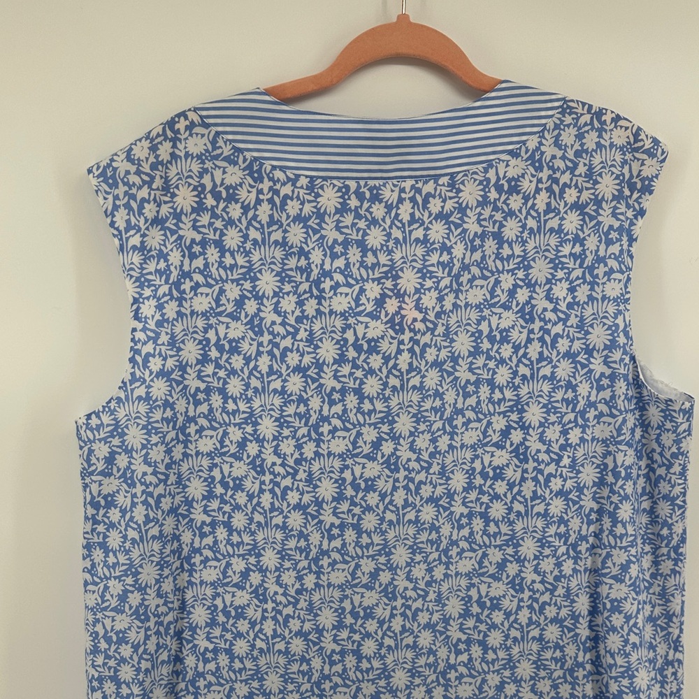 Vineyard Vines Coastal Bohemian Floral Nautical Inspired Blue&White Dress SZXL - Picture 6 of 10